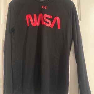 Under Armour Black Long Sleeve with Red NASA Design